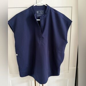 Figs Navy Blue Rafaela Oversized Scrub Top XS